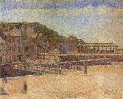 Georges Seurat The Bridge of Port en bessin and Seawall oil painting artist
